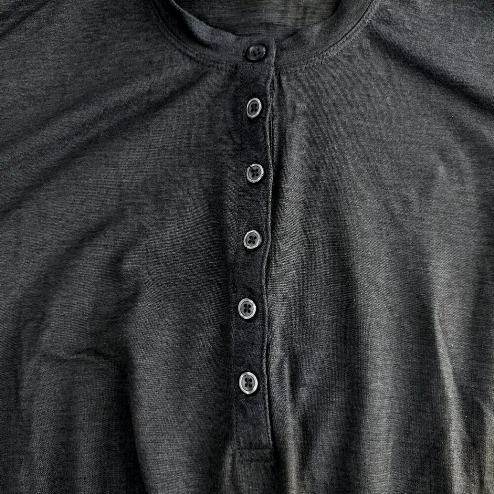 VUORI Lux Henley Jumpsuit Black Long Sleeve Drawstring M/L Athleisure Loungewear - Picture 3 of 11